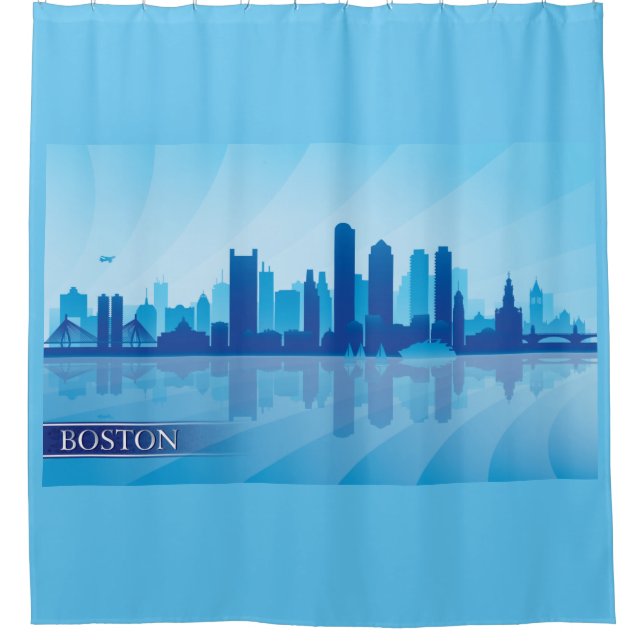 Rideaux De Douche Boston Skyline (Devant)