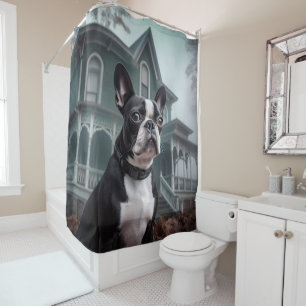 Rideaux De Douche Boston Terrier Halloween effrayant