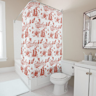 Rideaux De Douche Boston Toile Red