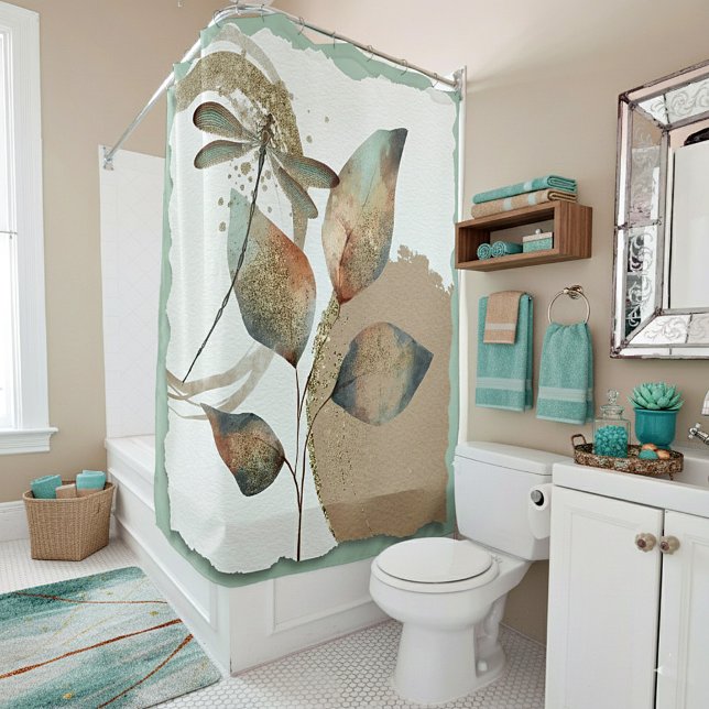 Rideaux De Douche botanique Abstrait (Créateur téléchargé)