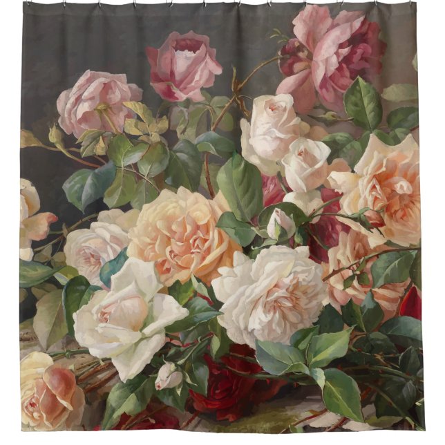 Rideaux De Douche Botanique romantique Rose (Devant)
