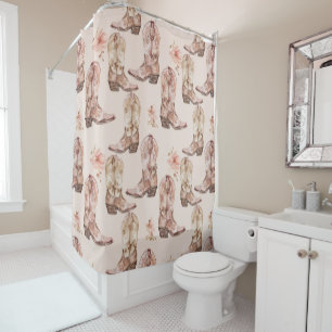 Rideaux De Douche Botte rose Brown Botte sud-ouest Floral