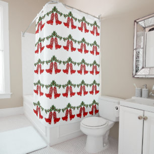 Rideaux De Douche Bottes De Cowboy De Bandana Rouge Occidental Et Ho