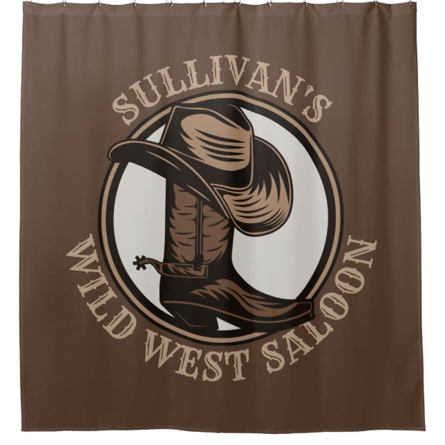 Rideaux De Douche Bottes de cowboy Occidentales Wild West personnali (Devant)