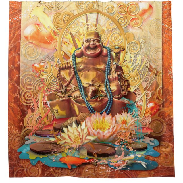RIDEAUX DE DOUCHE BOUDDHA L'ÉCLAIRÉ (Devant)