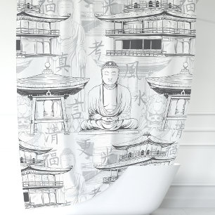 Rideaux De Douche Bouddha zen et art oriental de la pagode