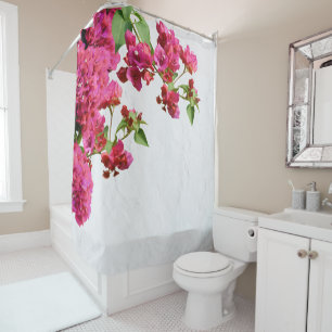 Rideaux De Douche Bougainvilliers Floral Méditerranée Grecque
