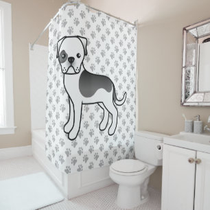 Rideaux De Douche Bouledogue américain pie noir mignon chien de dess