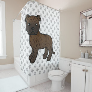 Rideaux De Douche Bouledogue anglais brindle de Staffordshire