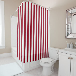 Rideaux De Douche Bourgogne vertical et rayures blanches
