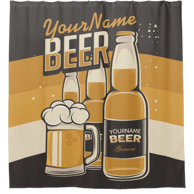 Rideaux De Douche Bouteille de bière personnalisée Barre de brassage (Devant)