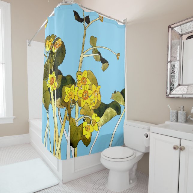 Rideaux De Douche Boutons Art Nouveau (En situation)
