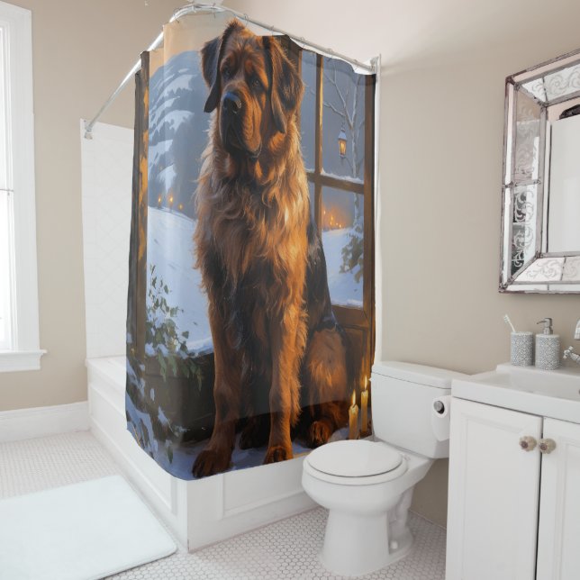 Rideaux De Douche Bouvier des Flandres avec les illuminations de Noë (En situation)
