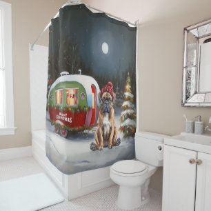 Rideaux De Douche Boxe d'hiver Caravan Christmas Adventure