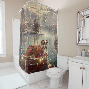 Rideaux De Douche Boxer Christmas Festive Voyage
