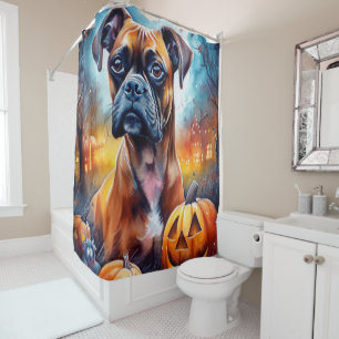 Rideaux De Douche Boxer d'Halloween avec citrouilles effrayant