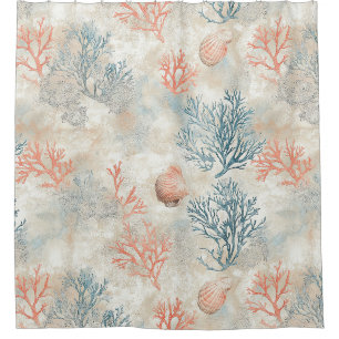Rideaux De Douche Branches de corail sophistiquées - Coquille de mer