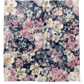 Rideaux De Douche Branches en fleurs : aquarelle transparente motif