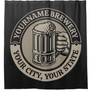 Rideaux De Douche Brasserie Nom personnalisé Brasserie Big Mug