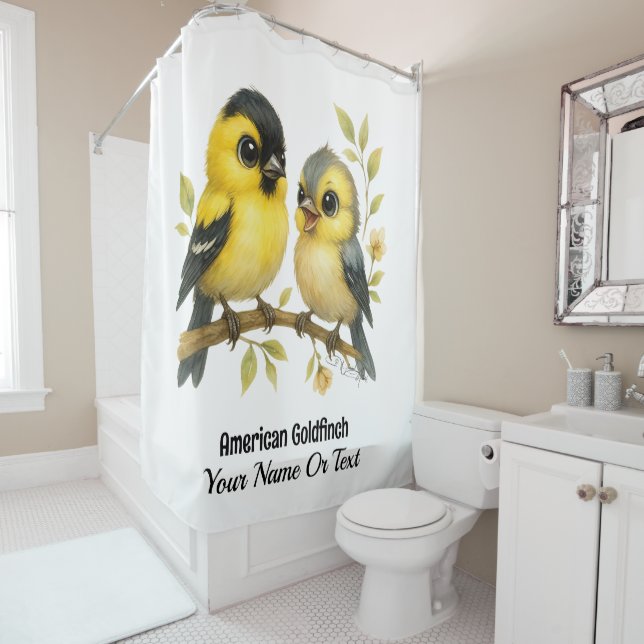 Rideaux De Douche Brillant Goldfinch américain (En situation)