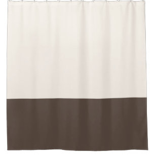 Rideaux De Douche Bronze et blanc cassé bloc couleur deux tons