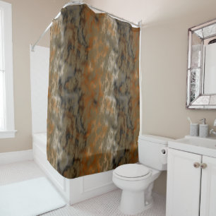 Rideaux De Douche Bronze et marbre de cuivre Abstrait