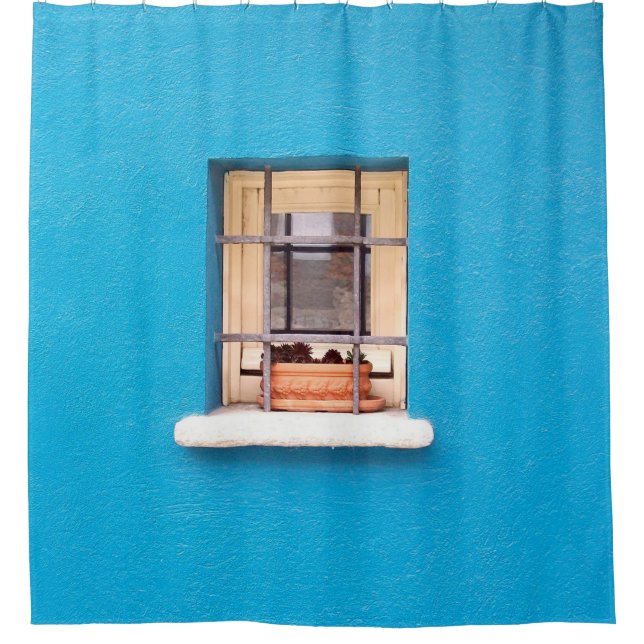 RIDEAUX DE DOUCHE BROWN CLAY POT ON WINDOW (Devant)