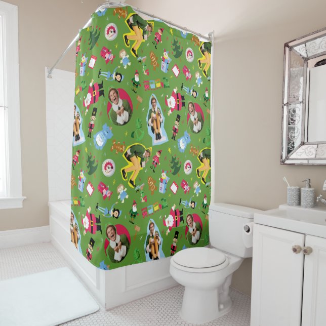 Rideaux De Douche Buddy Elf et les icônes de Noël Motif (En situation)