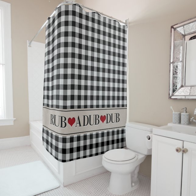 Rideaux De Douche Buffalo Check Rustic Country (En situation)