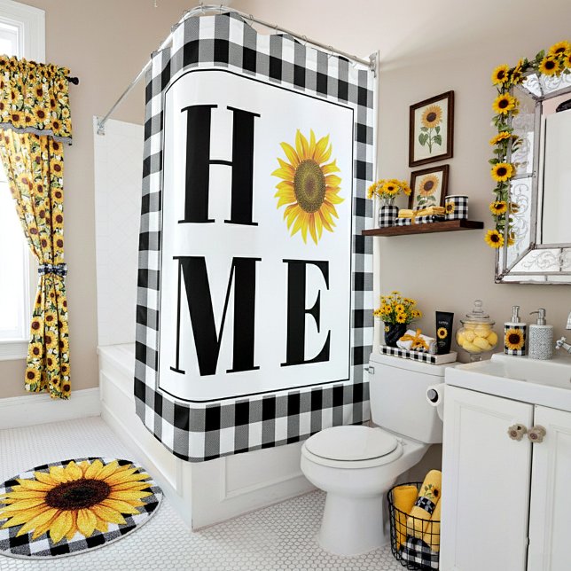 Rideaux De Douche Buffalo check tournesol "Accueil" (Créateur téléchargé)