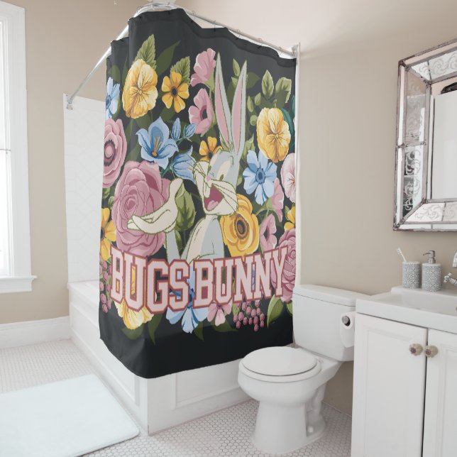 Rideaux De Douche BUGS BUNNY™ Floral Embroidery Graphic (En situation)