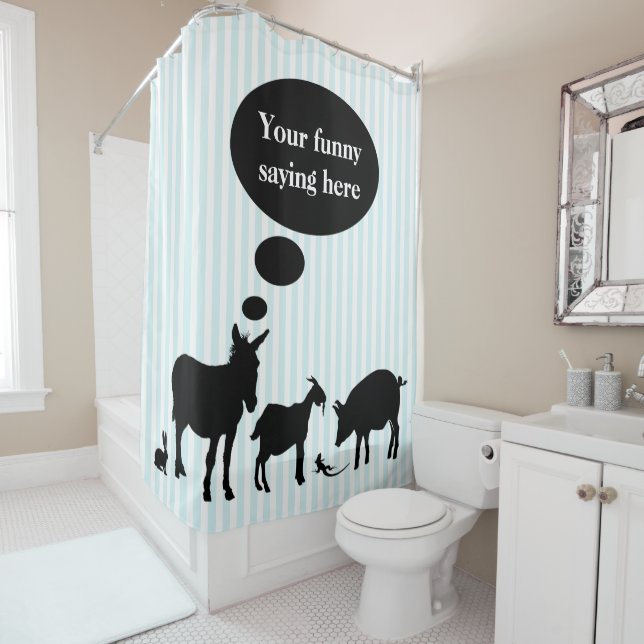 Rideaux De Douche Bulle de la parole d'animaux d'asile de fous (En situation)
