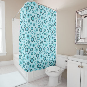 Rideaux De Douche Bulles bleues Circles modernes Motif