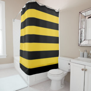 Rideaux De Douche Bumblebee Jaune et Noir rayures horizontales