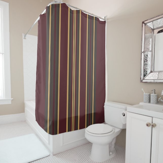 Rideaux De Douche Burgundy Gold (En situation)