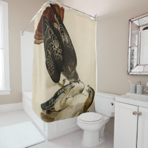 Rideaux De Douche Buse à queue rouge des oiseaux d'Amérique d'Audubo