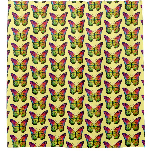 RIDEAUX DE DOUCHE BUTTERFLY ABSTRAIT (Devant)