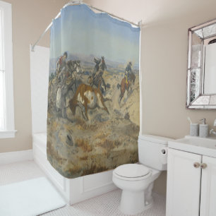 Rideaux De Douche C.M Russell Ennuis Vintage Western Cowboy