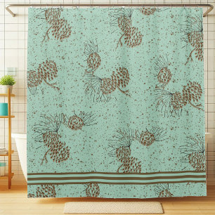 Rideaux De Douche Cabine Pinecones