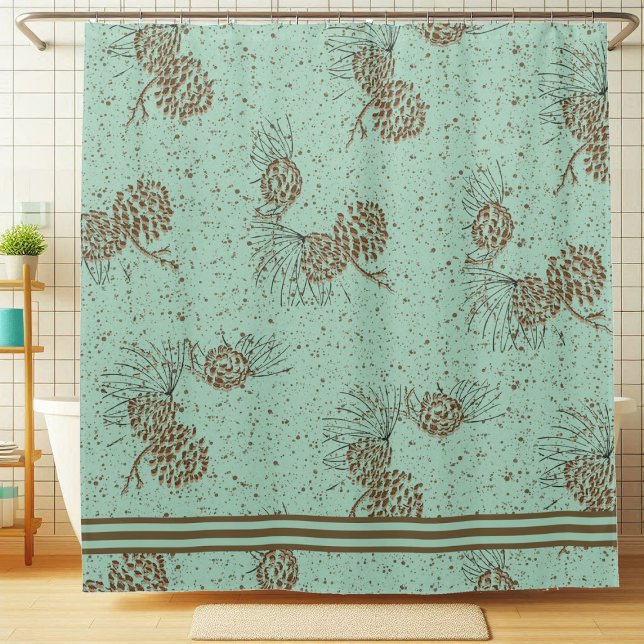 Rideaux De Douche Cabine Pinecones (Créateur téléchargé)
