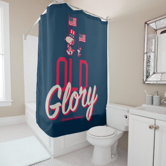 Rideaux De Douche cacahuètes | American Summer Old Glory (En situation)