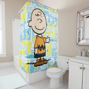 Rideaux De Douche cacahuètes   Charlie Brown Motif de bande dessinée