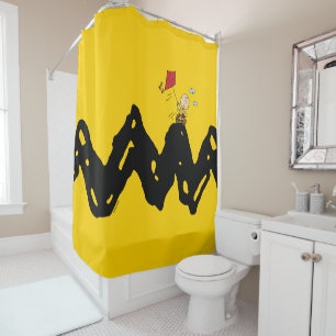 Rideaux De Douche cacahuètes   Charlie Brown volant Kite