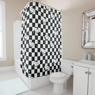 Rideaux De Douche cacahuètes   Drapeau À damiers Snoopy
