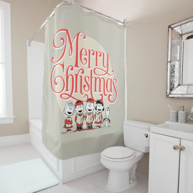 Rideaux De Douche cacahuètes | Joyeuse Chorale de Noël (En situation)