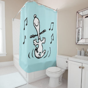 Rideaux De Douche cacahuètes   Snoopy Dancing