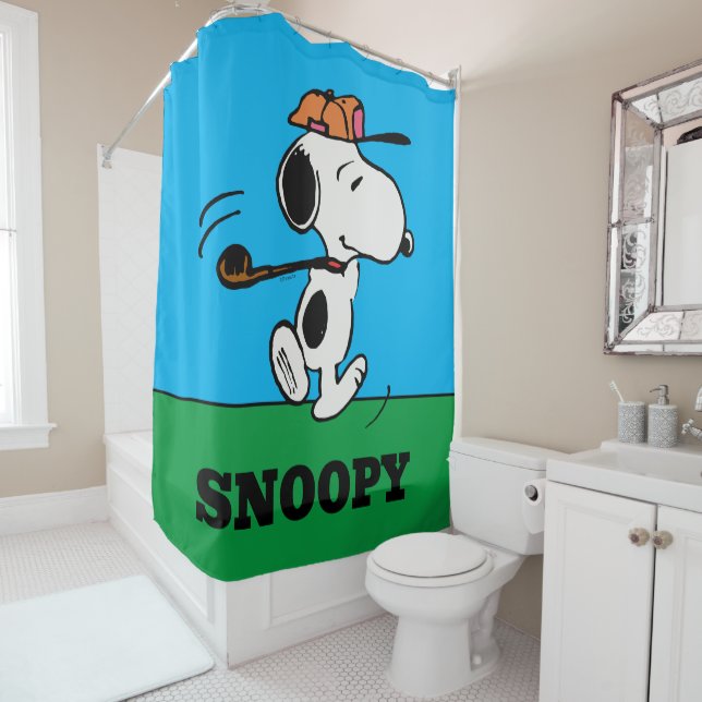 Rideaux De Douche cacahuètes | Snoopy Golf Swing (En situation)