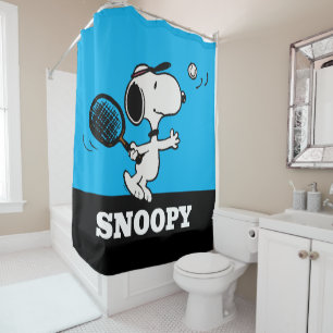 Rideaux De Douche cacahuètes   Snoopy Joue Au Tennis