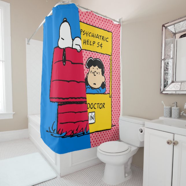 Rideaux De Douche cacahuètes | Snoopy & Lucy Half & Half (En situation)