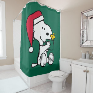 Rideaux De Douche cacahuètes Snoopy Père Noël & Woodstock Cadeau